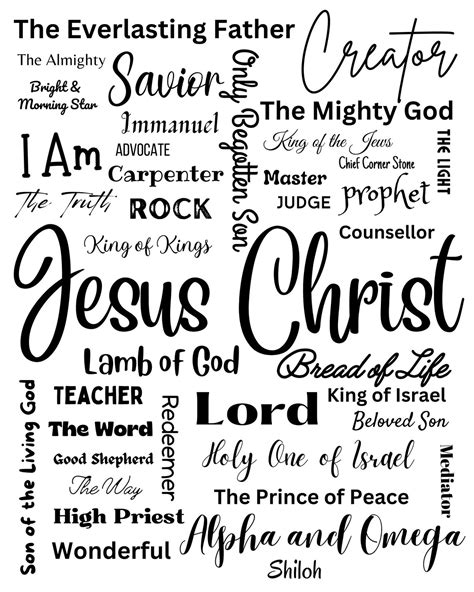 Names of Jesus Christ, Christian Art, Easter Gift, Titles of Our Savior ...