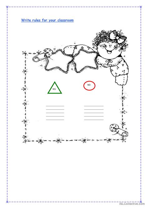 Image result for Classroom Rules ESL Worksheet