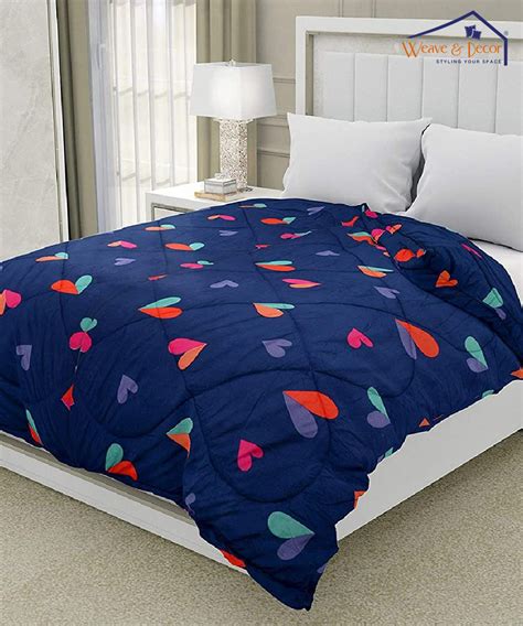 Blue Hearts 350GSM Double Bed Comforter – Weave & Decor