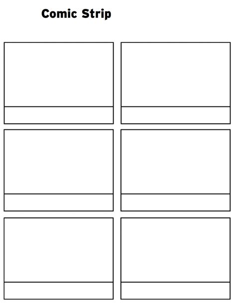 Strip Template Blank Comics For Students