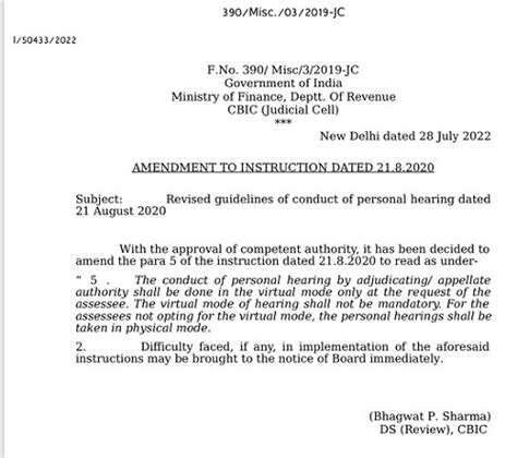 Virtual personal hearing can be held at the request of assessee: CBIC