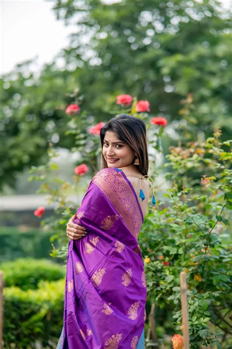 Krishna Purple Banarasi Silk zari Saree – Mohi fashion