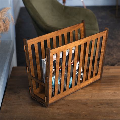 Magazine Rack Table, Wood Magazine Holder, Magazine Holder for Desk ...