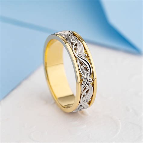 Unique Wedding Bands Set. Couple Wedding Bands. Gold Wedding Bands ...