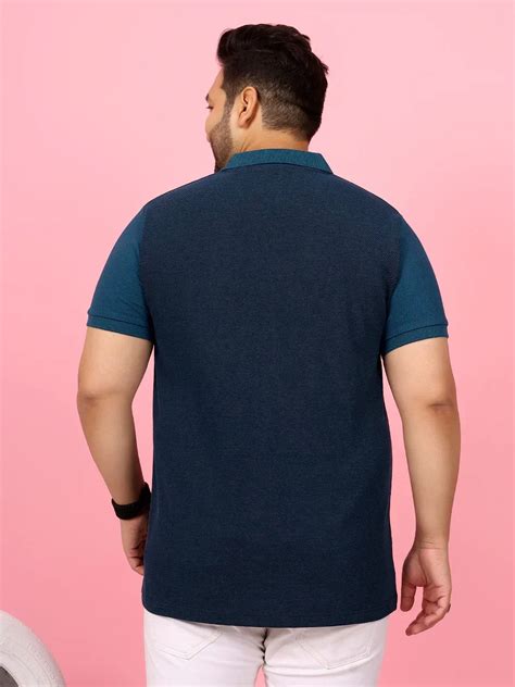 Men Plus Size Monove Colorblock Multi Polo Tshirt – bigbanana