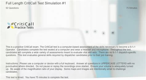 Image result for CritiCall Test Sample