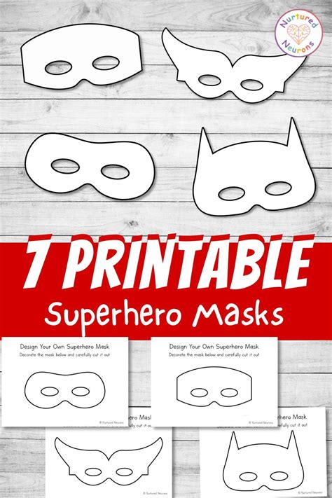 Superhero Mask Template - Habit Tracker Templates