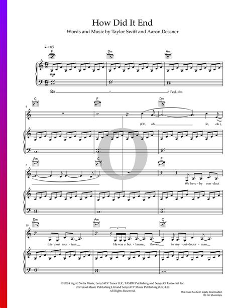 How Did It End? Klaviernoten (Taylor Swift) - OKTAV
