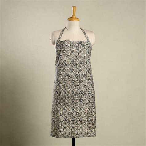 Multicolor Kalamkari Block Print Cotton Apron with Pocket