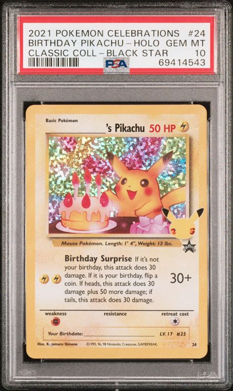 2021 Pokemon Celebrations Classic Collection 24 Birthday Pikachu-holo ...