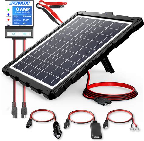 Amazon.com: Sunway Solar Car Battery Trickle Charger & Maintainer 12Volt 8W Solar Panel Power ...