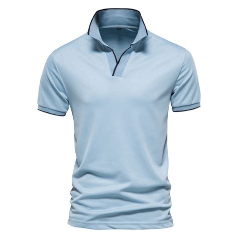 SN-PL105-LIGHT-BLUE // Short Sleeve Polo Shirt // Light Blue (S ...