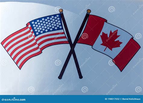 National Flags of Canada and United States of America or USA Stock ...