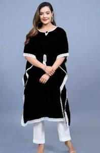 Khimara Women Solid Kaftan Kurta - Buy Khimara Women Solid Kaftan Kurta ...