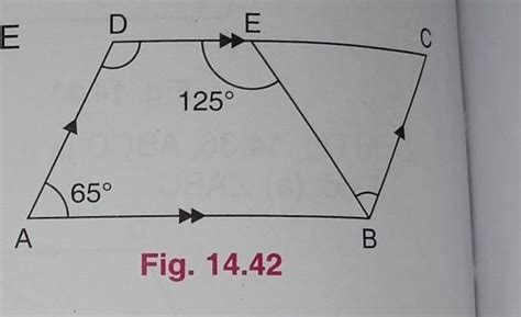 the figure shows a parallelogram ABC where BAD=65. E lies on DC such ...