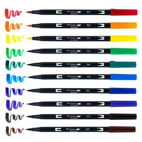 Tombow Dual Brush Pens Set of 10 - Primary Set | Jerry's Artarama