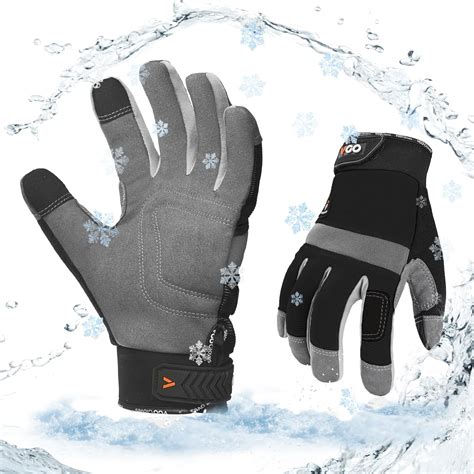 Vgo... 1Pair 5℃/41°F Winter Waterproof Work Gloves Men,Cold Weather ...