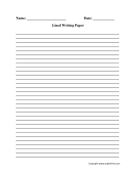 Writing Worksheets | Lined Writing Paper Worksheets