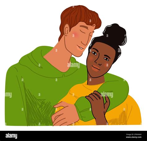 Happy multicultural couple Stock Vector Images - Alamy