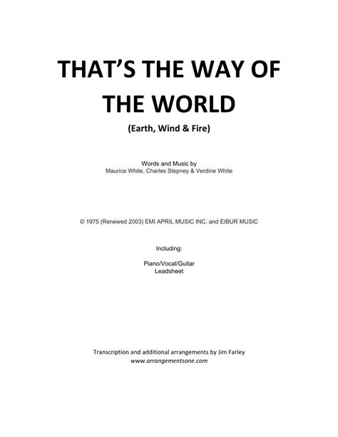 That's The Way Of The World (arr. Jim Farley arrangementsone.com) by ...
