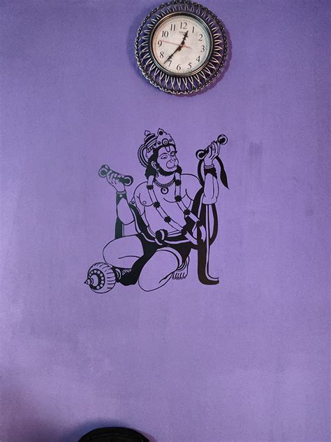 Buy Wall Guru PVC Vinyl Lord Hanuman Wall Sticker Size(66 * 59) cm ...