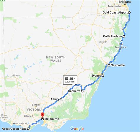 Australia Self Drive Itinerary - Gold Goast - Sydney - Melbourne Road Trip
