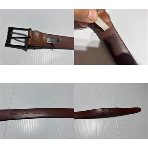 Perry Ellis Leather Belt Size 44 Mens Brown... - Depop