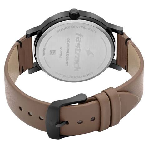 Buy Online Fastrack Crush Quartz Analog Black Dial Leather Strap Watch ...