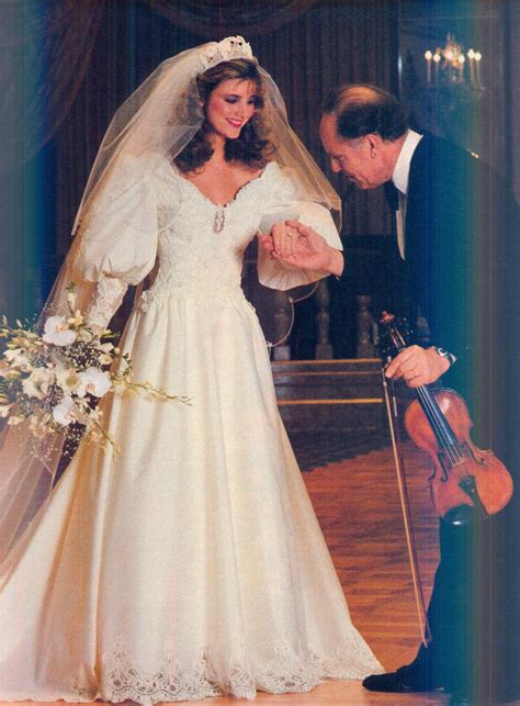 June July 1982 Brides Eve Of Milady gown I believe! 1980s Wedding Dress, Retro Wedding Dresses ...
