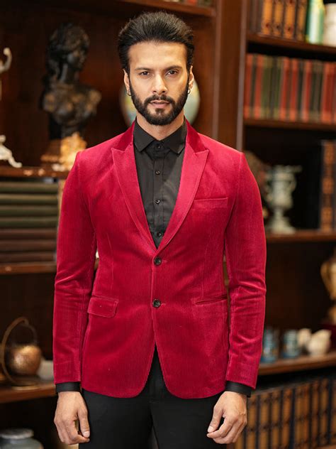 Corduroy Blazer with Self Stripes – Essas Club