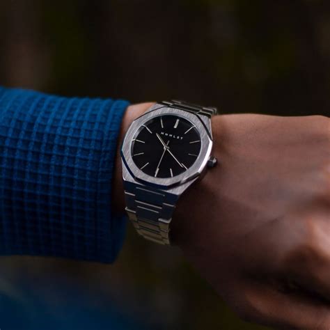 Heritage (Silver & Black) Watch by MNMLST