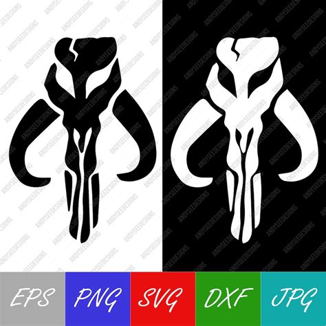 The Mandalorian Skull Logo Star Wars Mythosaur Vector Digital - Etsy