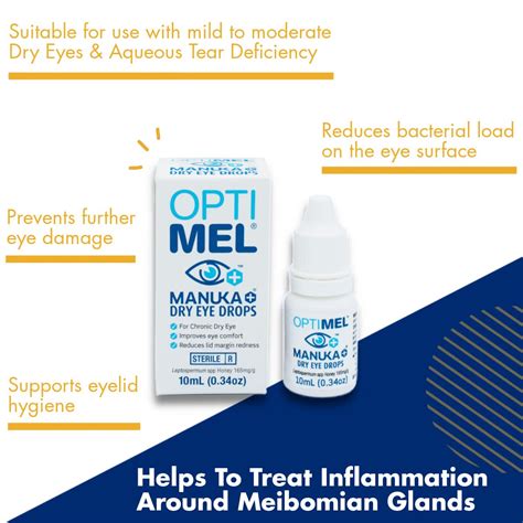 Buy Optimel Manuka Honey Eye Drops 10ml - Dry Eye Treatment & Relief ...