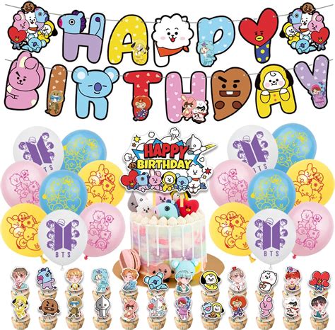 Buy Bts Birthday Party Supplies, Bts Party Decorations Included ...