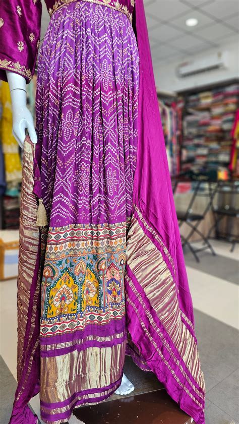 1662 Premium Gajji Silk Bandhani Shaded Gown with Gajji Silk Dupatta ...