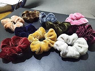 FAMEZA 10 Pcs Hair Ties Velvet Scrunchies, Elastic Flannelette Hair ...