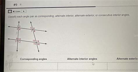 Classify each angle pair as corresponding, alternate | Chegg.com