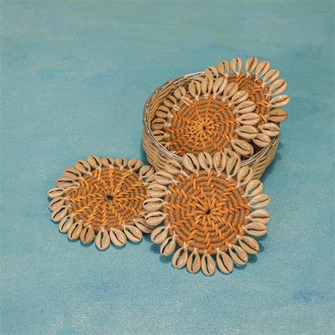 Ireka Homes Coastal Jute Coaster Set (Set of 4) – Handmade Natural Jute ...