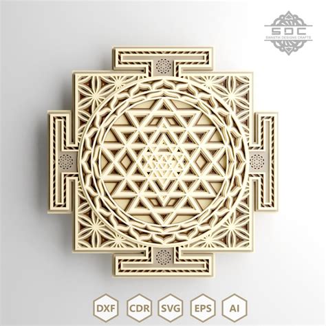 Multilayer Sri Yantra Mandala Art Wall Decor High Quality Dxf - Etsy India