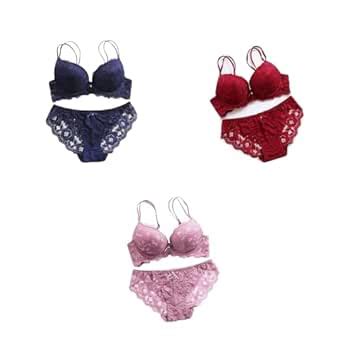 Buy Blue Pink and RED New Women Innerwear, Women Bra and Panty, Women ...