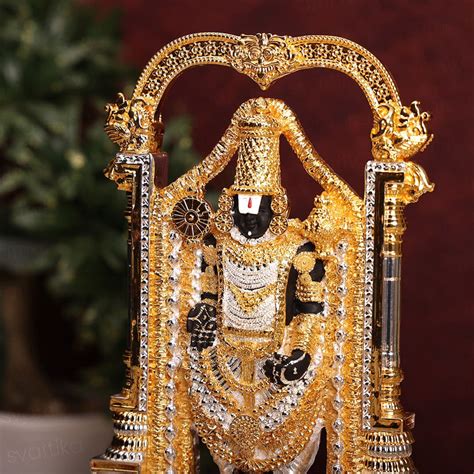 Lord Tirupati Balaji (Venkateswara) 24 Karat Gold & Silver Plated Idol