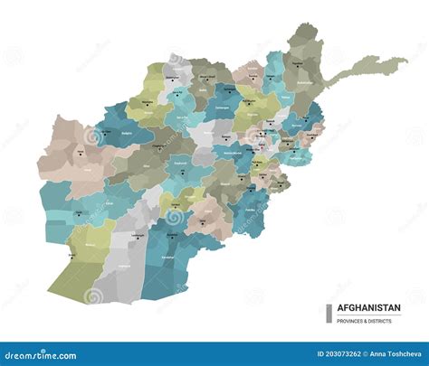 Afghanistan Higt Detailed Map with Subdivisions. Administrative Map of Afghanistan with ...