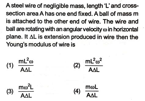 A steel wire of negligible mass, length L and cross-sectional area A ...