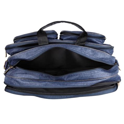 LOREM Blue & Grey Color Linen fabric 28L Laptop Messenger Bag For Men BG99
