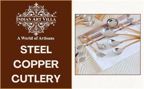 Buy Indian Art Villa Steel Copper Rice Spoon, Serving Home Restaurant ...