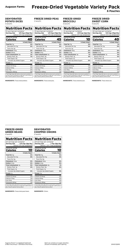 Augason Farms Freeze Dried Vegetable Variety Pack 4 gallon Kit: Buy ...