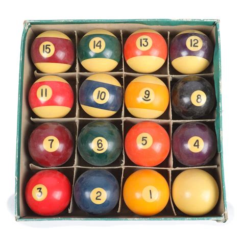 Lot - Sixteen Bakelite billiard balls in multiple colors with original ...