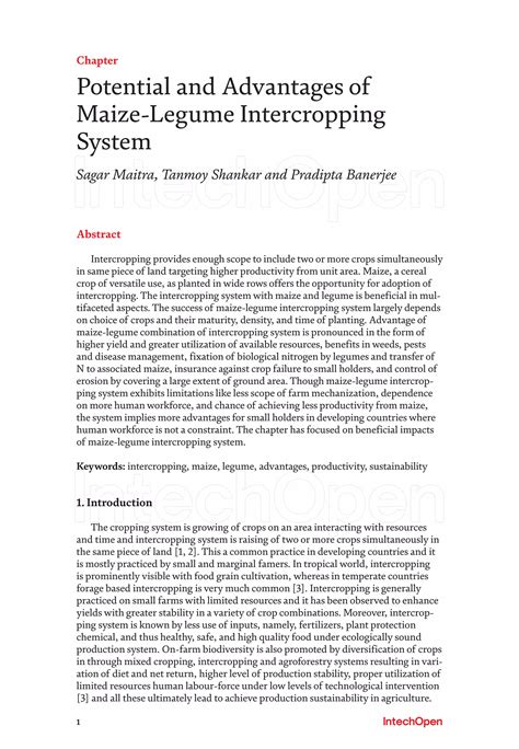 Maize-legume inter-cropping system, Book chapter | PDF