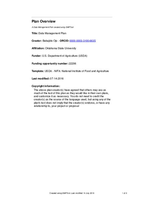 Data Management Plan Examples 的图像结果