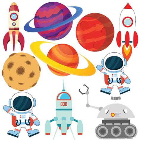 Buy Party Propz Space Theme Birthday Decoration - 10Pcs, Cutouts For ...